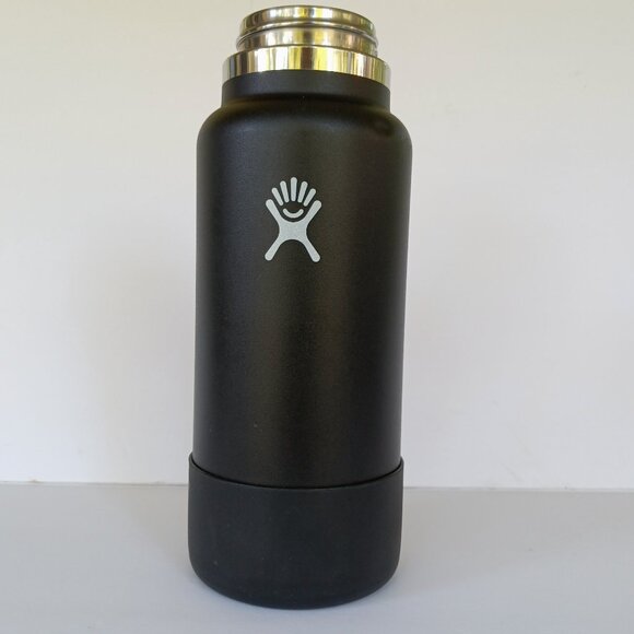 *NO LID* HydroFlask REPLACEMENT Wide Mouth 32 oz + Silicone Bottom Black - Picture 1 of 11